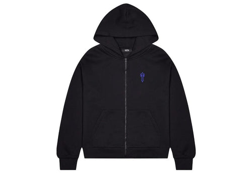 Trapstar Foundation Zip Through Hoodie - Black/Blue