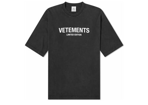Vetements Limited Edition Logo T-Shirt Washed Black